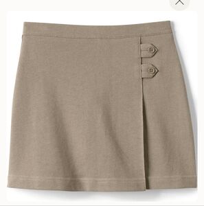 [NWT] LANDS' END Khaki School Uniform Girls Knit Skort Above The Knee 14 Plus Sz